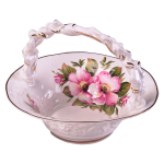 OVER HANDLE BASKET W/ MORNING GLORY PATTERN