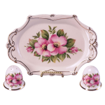 SALT & PEPPER SET W/ MORNING GLORY PATTERN