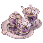 DAISY CRUET SET WITH WILD VIOLET PATTERN
