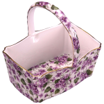 OVER HANDLE BASKET W/ WILD VIOLET CHINTZ PATTERN