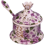 ELIZABETHAN JAM JAR WITH WILD VIOLET PATTERN