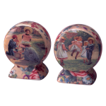 SALT & PEPPER SET W/ VICTORIAN CHILDREN PATTERN