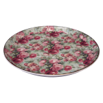 LARGE ROUND TRAY W/ ROSE PATTERN