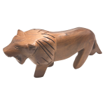 Lion - VINTAGE HAND CARVING TEAK WOOD WILDLIFE ANIMALS FROM KENYA