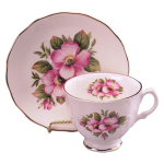 HARROW CUP & SAUCER WITH MORNING GLORY VIOLET PATTERN