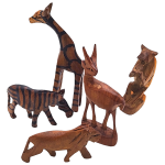 VINTAGE HAND CARVING TEAK WOOD WILDLIFE ANIMALS FROM KENYA